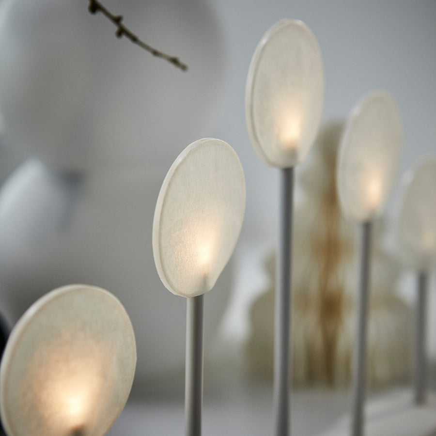 STRÅLA LED candelabra, lollipops battery-operated/white, 29x20 cm