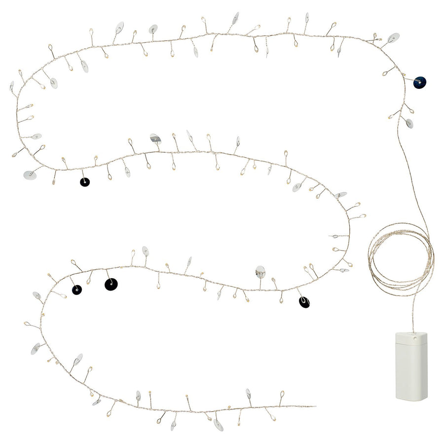 STRÅLA LED lighting chain with 80 lights, battery-operated dots/silver-colour