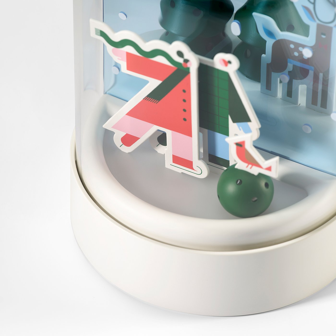 STRÅLA table lamp, snowy night/battery-operated dome, 11.5 cm