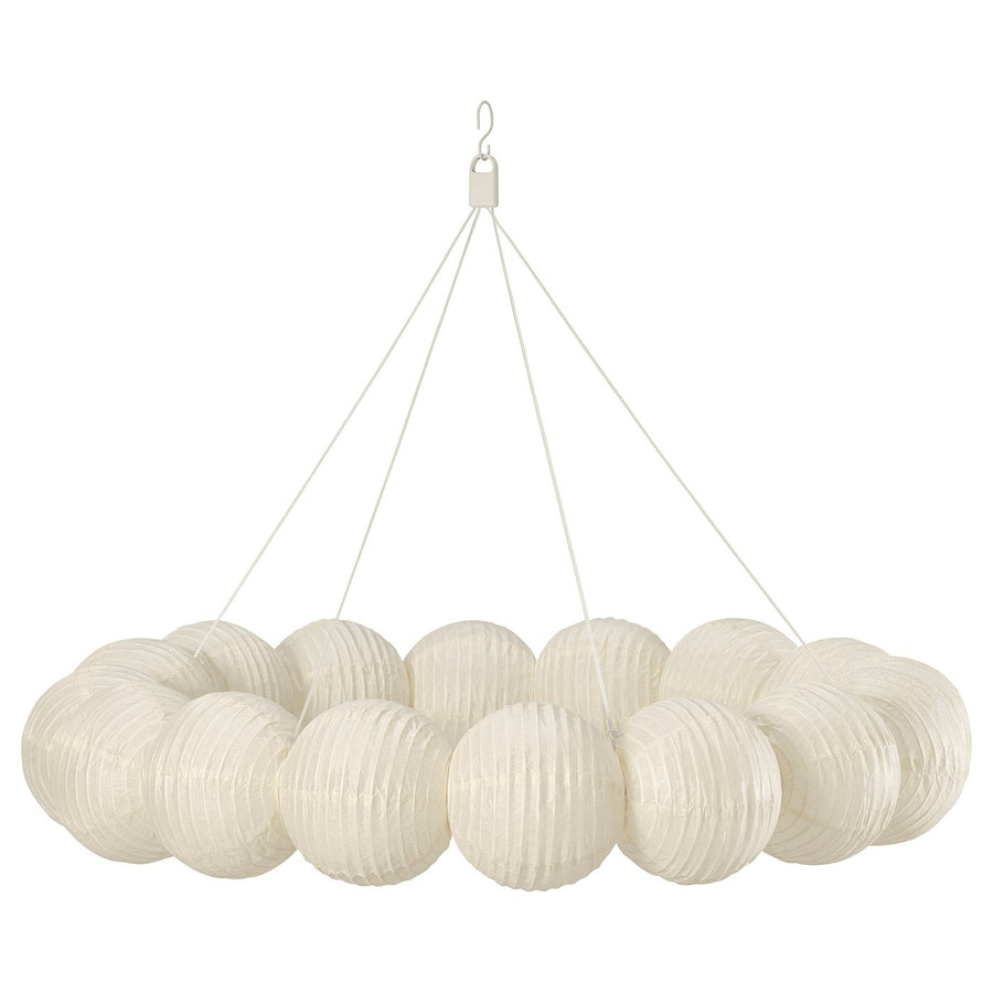 STRÅLA LED decorative pendant lamp, ball circle/white, 66 cm