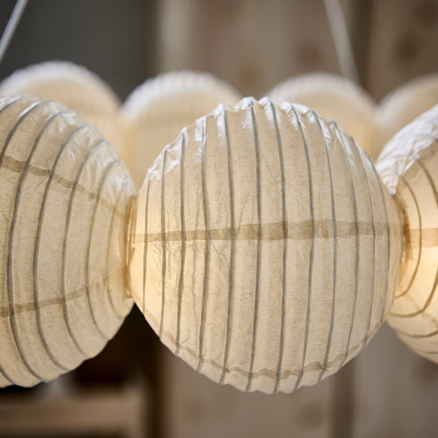 STRÅLA LED decorative pendant lamp, ball circle/white, 66 cm