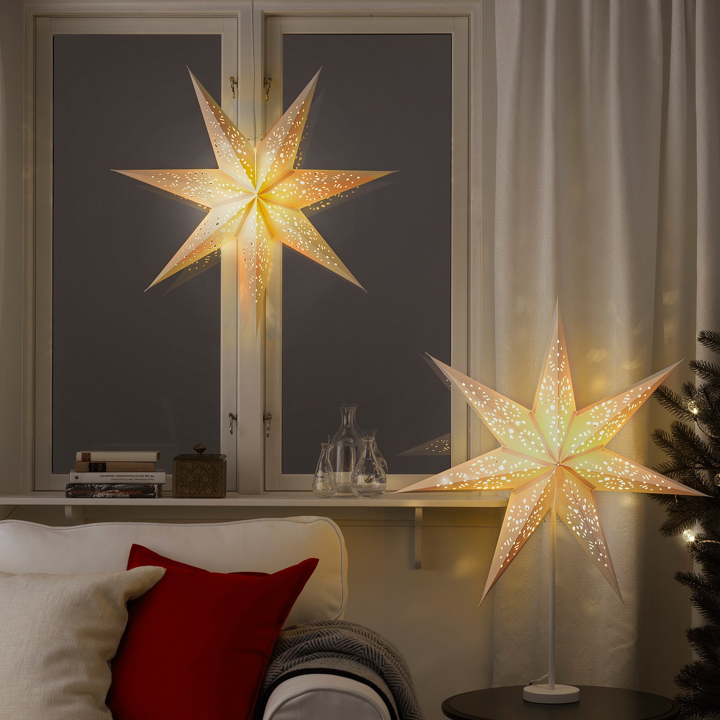 STRÅLA lamp shade, lace white, 70 cm