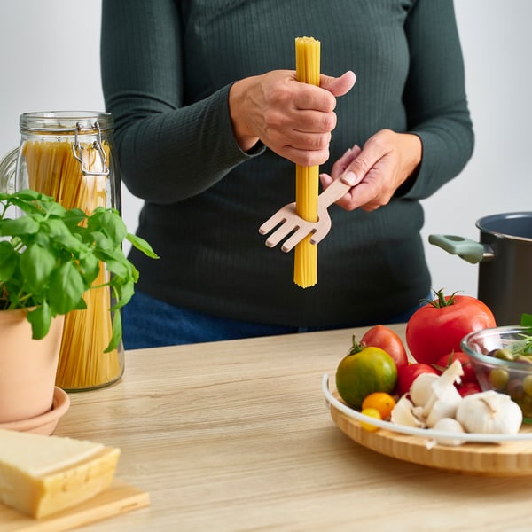 STRÅLFENA spaghetti server, solid birch, 30 cm