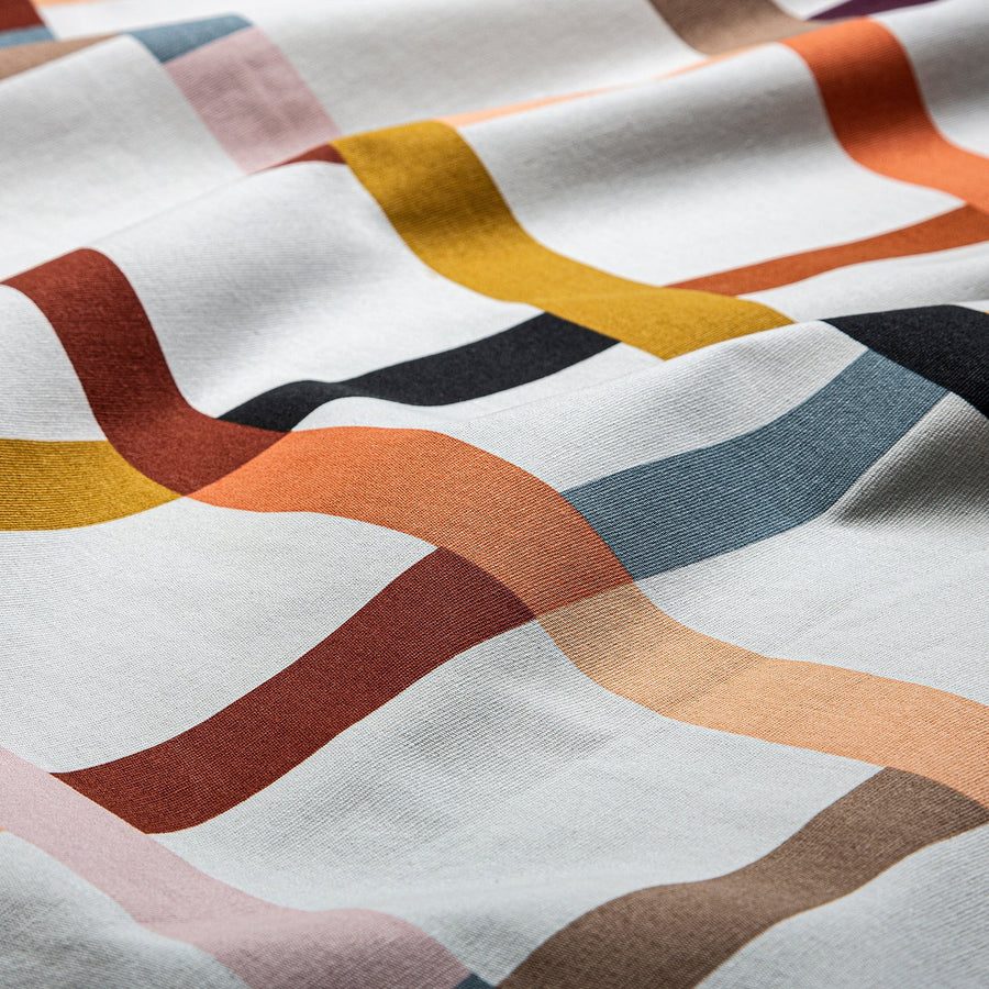STRANDKÄMPAR pre-cut fabric, multicolour check pattern, 150x300 cm
