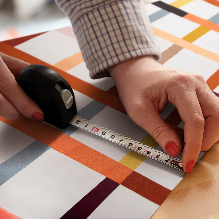 STRANDKÄMPAR pre-cut fabric, multicolour check pattern, 150x300 cm