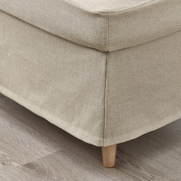 STRANDMON slipcover for footstool, Naggen beige