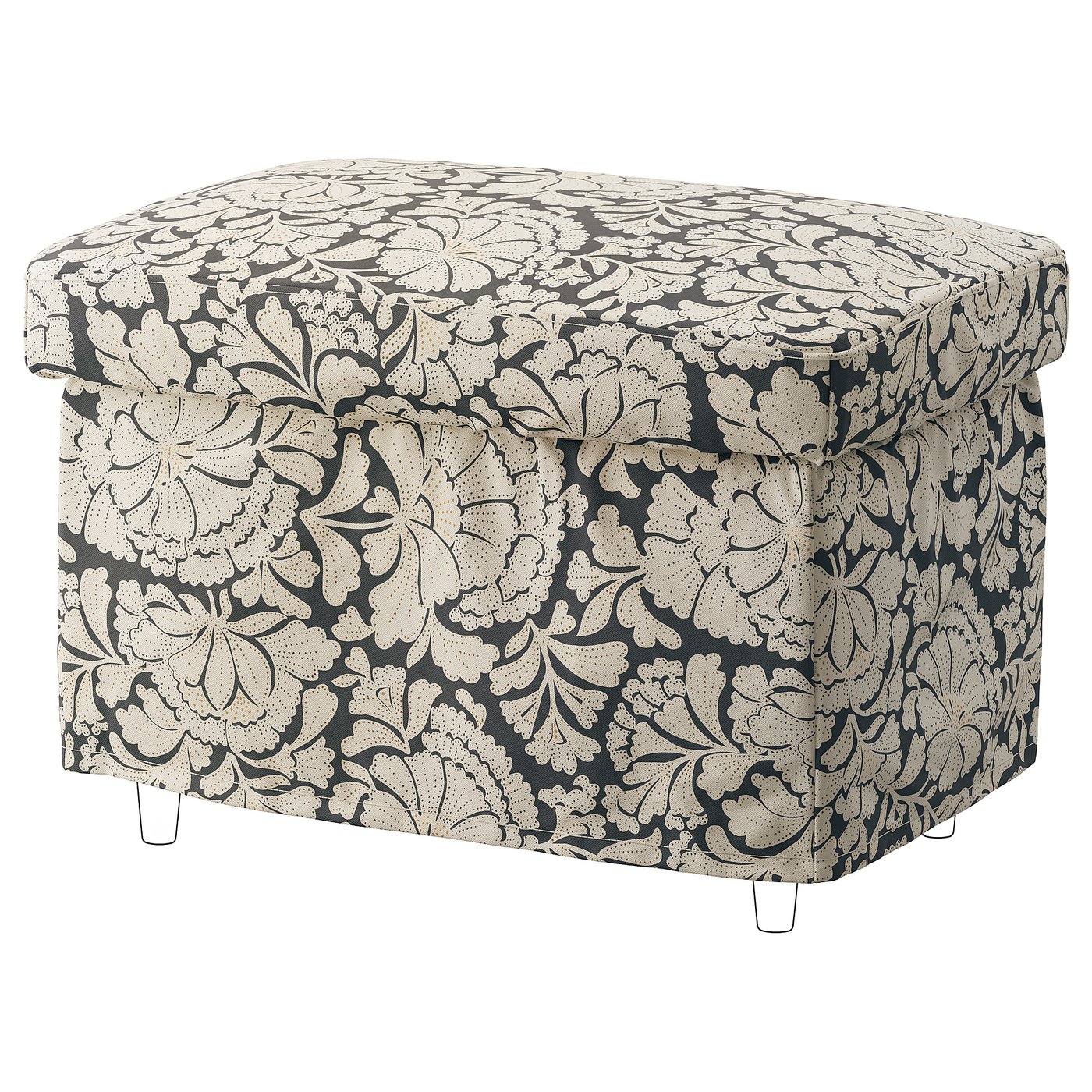 STRANDMON slipcover for footstool, Ribersborg dark grey/beige