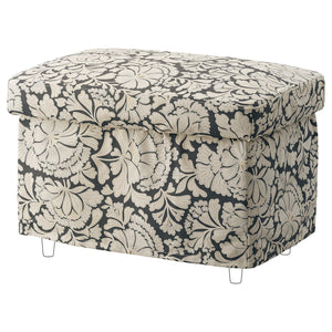 STRANDMON slipcover for footstool, Ribersborg dark grey/beige