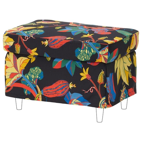 Ikea STRANDMON - Armchair/footstool cover, Stigsbo patterned/black