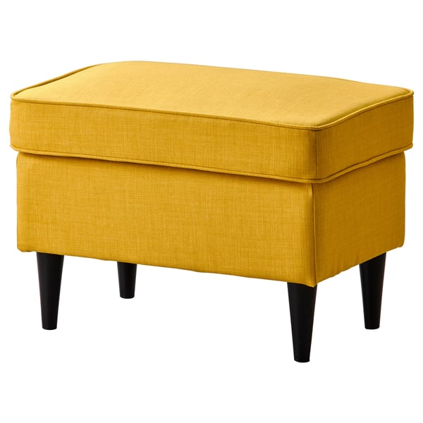 STRANDMON footstool, Skiftebo yellow, 60x44x40 cm