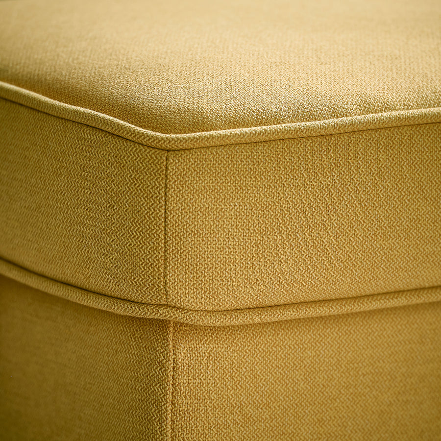 STRANDMON wing chair with footstool, Tibbleby yellow