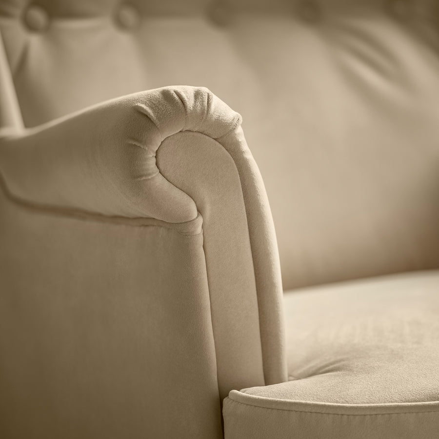 STRANDMON wing chair with footstool, Tommaboda deep beige