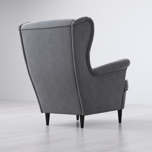 STRANDMON wing chair, Nordvalla dark grey, 82x101x96 cm