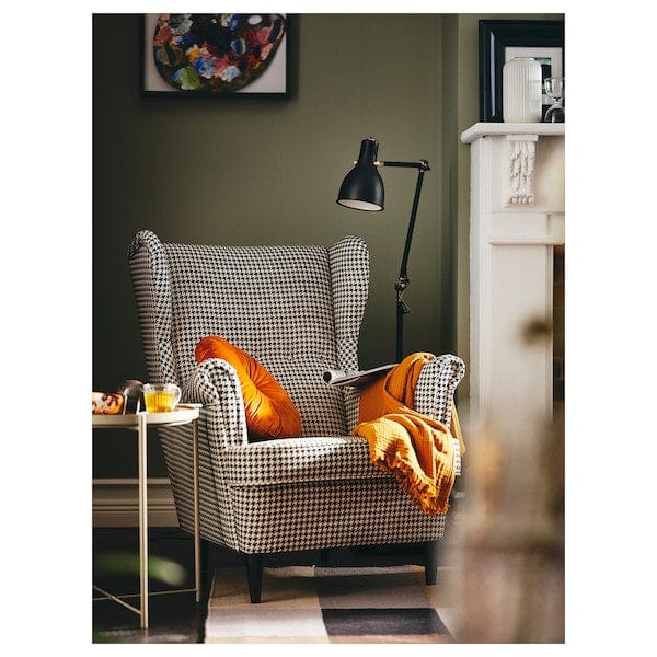 Ikea STRANDMON Armchair - Black/Beige Vibberbo