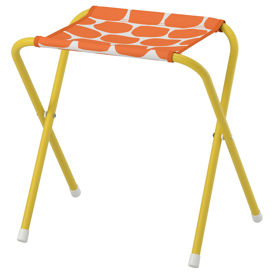 STRANDÖN folding stool, bright yellow/bright orange, 28x41x34 cm