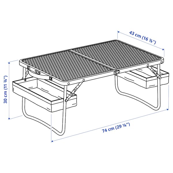Ikea STRANDÖN - Folding table, blue, 74x43 cm