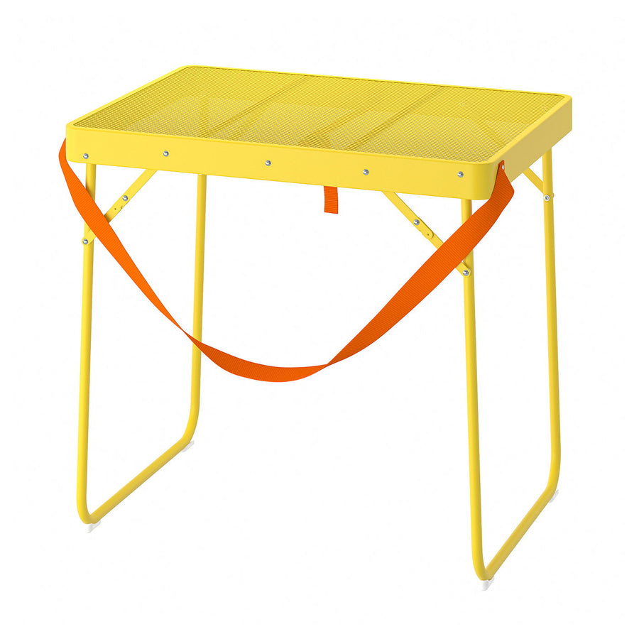 STRANDÖN folding table, bright yellow, 70x55 cm