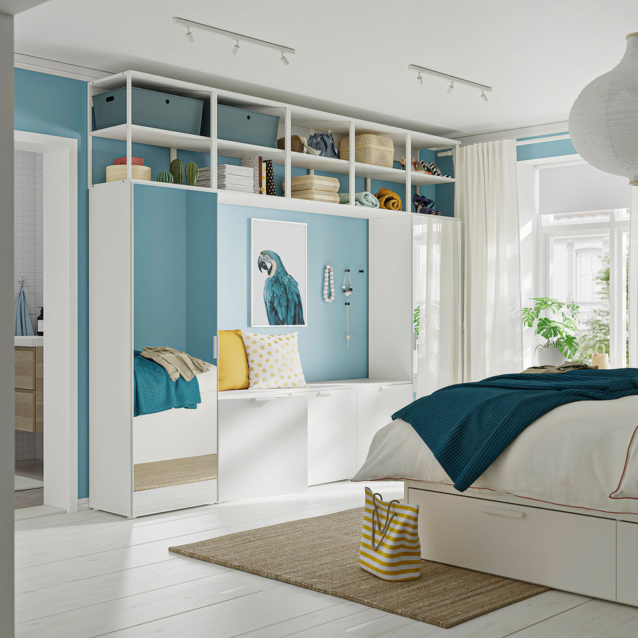 STRAUMEN door with soft closing hinges, mirror glass, 60x180 cm