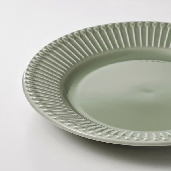 Ikea STRIMMIG - Side plate, stoneware pale grey-green, 21 cm