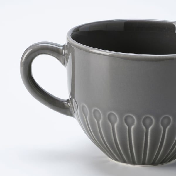 STRIMMIG mug, stoneware grey, 36 cl