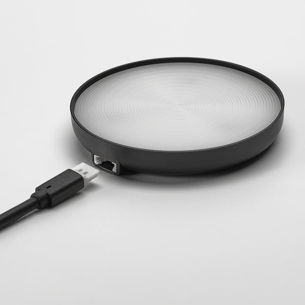 STRIMSÄV LED spotlight, black, 6 cm