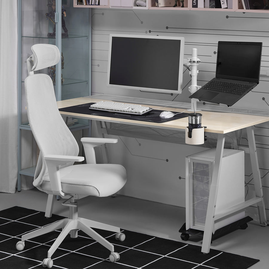 STUBBERGET laptop holder with arm, white