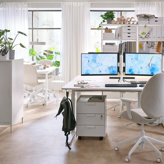 STUBBERGET bracket for 2 monitors, white