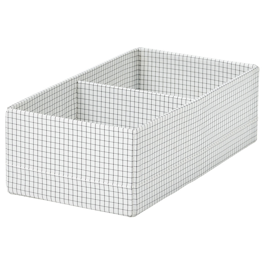 STUK box with compartments, white/black, 17x32x10 cm