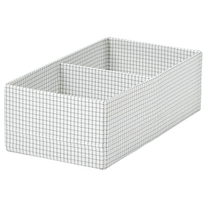 STUK box with compartments, white/black, 17x32x10 cm