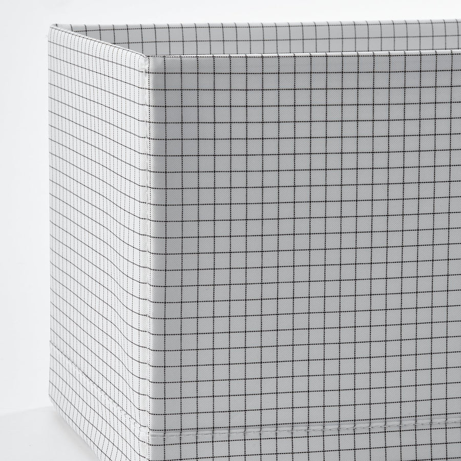 STUK box with compartments, white/black, 17x18x51 cm