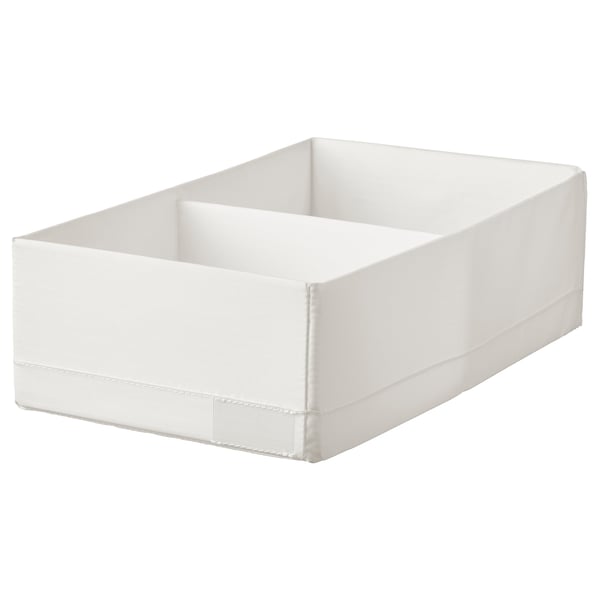 STUK box with compartments, white, 20x34x10 cm