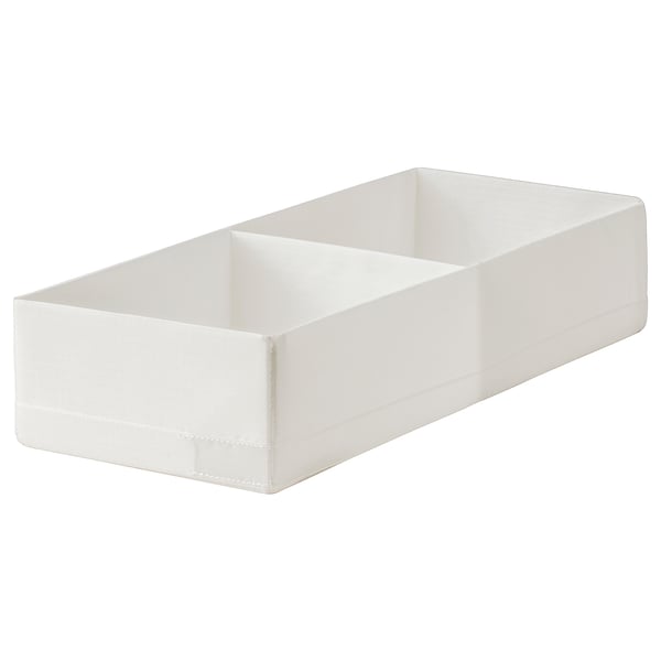 STUK box with compartments, white, 20x51x10 cm