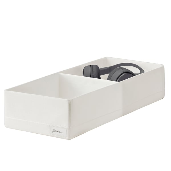 STUK box with compartments, white, 20x51x10 cm