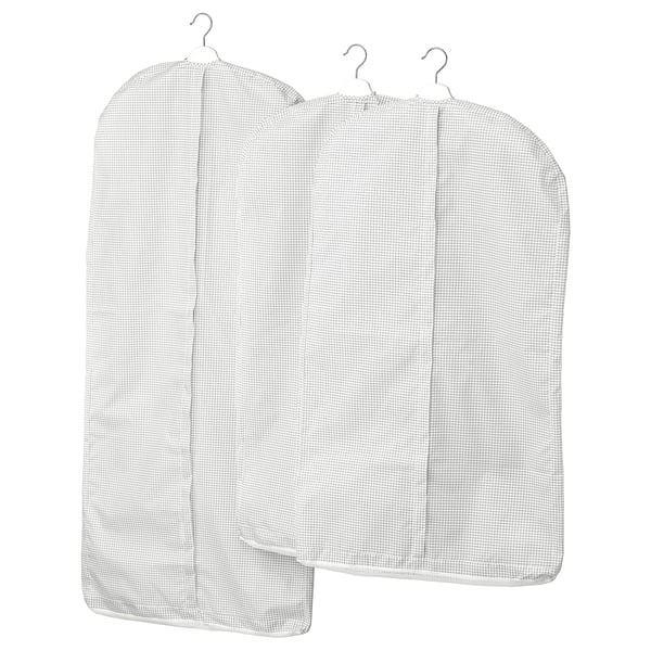 STUK clothes cover, set of 3, white/grey