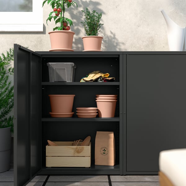 SUNDSÖ cabinet, anthracite outdoor/indoor, 60x35x86 cm