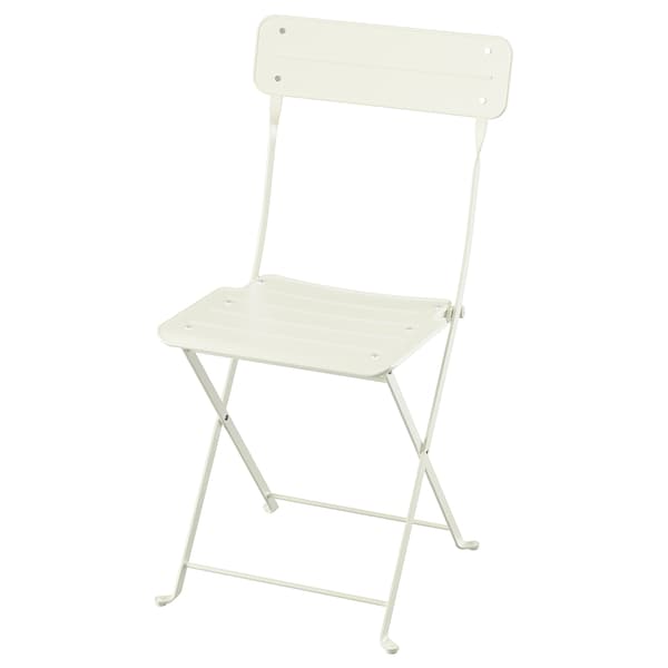 SUNDSÖ folding chair, off-white outdoor