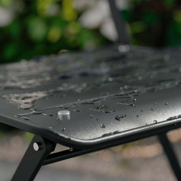 SUNDSÖ table and 2 folding chairs, outdoor anthracite/anthracite, 65 cm