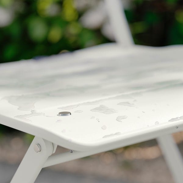 Ikea SUNDSÖ - Folding table and 2 chairs, outdoor off-white/off-white Kuddarna light gray-beige,65 cm