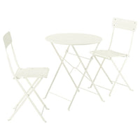SUNDSÖ table and 2 folding chairs, outdoor off-white/off-white, 65 cm