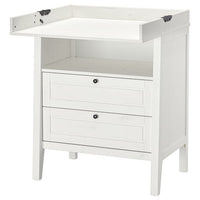 SUNDVIK changing table/chest of drawers, white, 78 cm