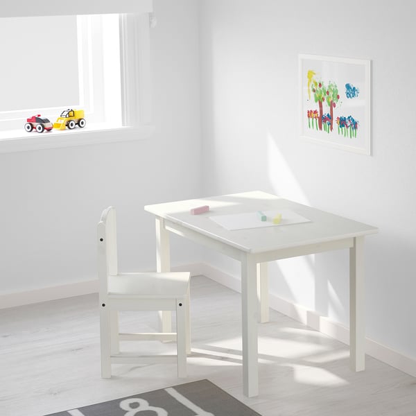 SUNDVIK children's table, white, 76x50 cm