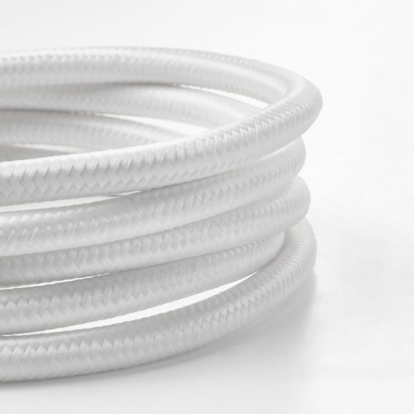 SUNNEBY cord set, white textile, 1.8 m