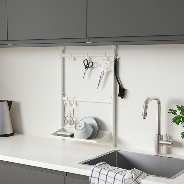 SUNNERSTA kitchen organiser set, no drill/dish drainer/hook, 45.7 cm