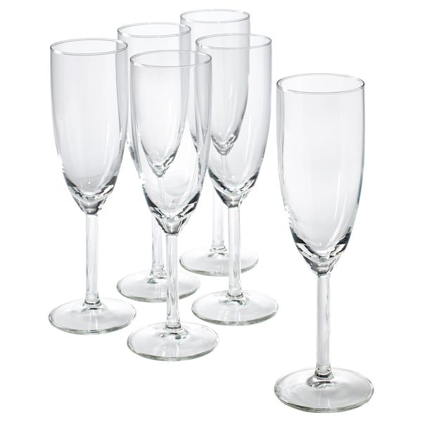 SVALKA champagne glass, clear glass, 21 cl, 6 pack
