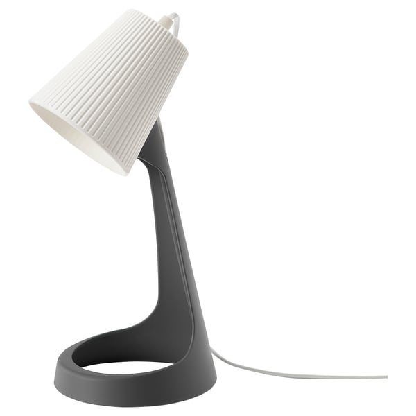 SVALLET work lamp, dark grey/white, 11 cm
