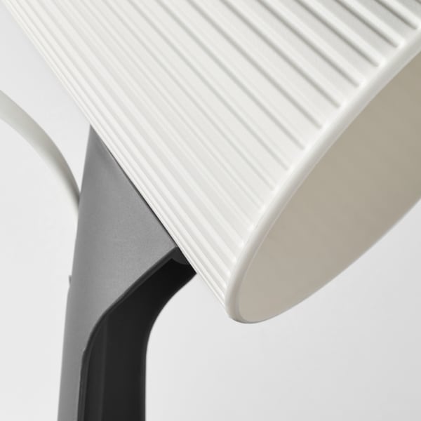 SVALLET work lamp, dark grey/white, 11 cm