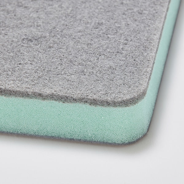 SVAMPIG sponge, grey-green, 11x7 cm, 3 pack