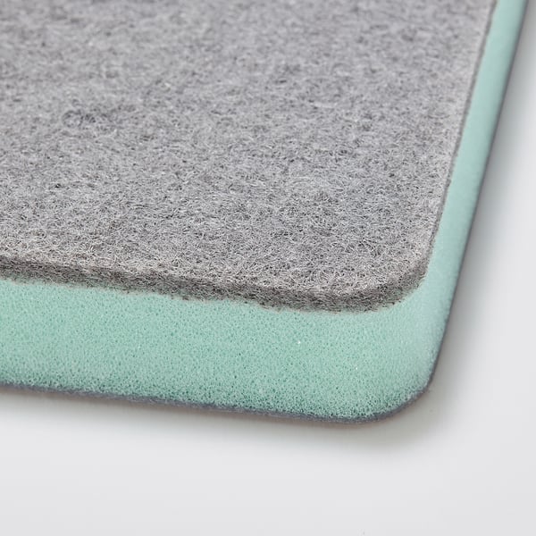 SVAMPIG sponge, grey-green, 11x7 cm, 3 pack