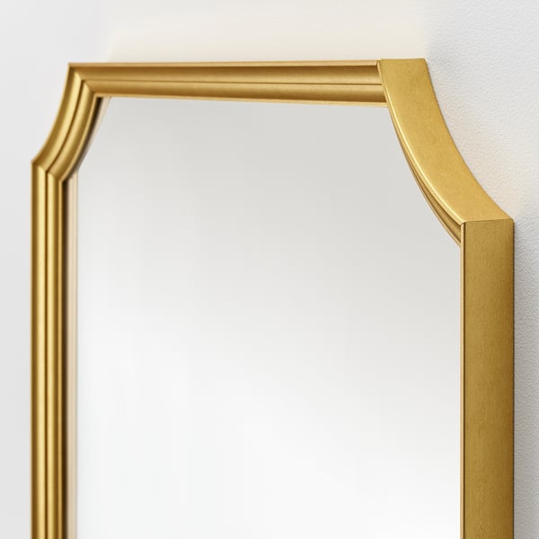 SVANSELE mirror, gold-colour, 78x78 cm