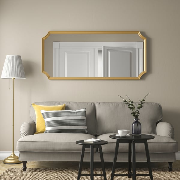 SVANSELE mirror, gold-colour, 73x158 cm